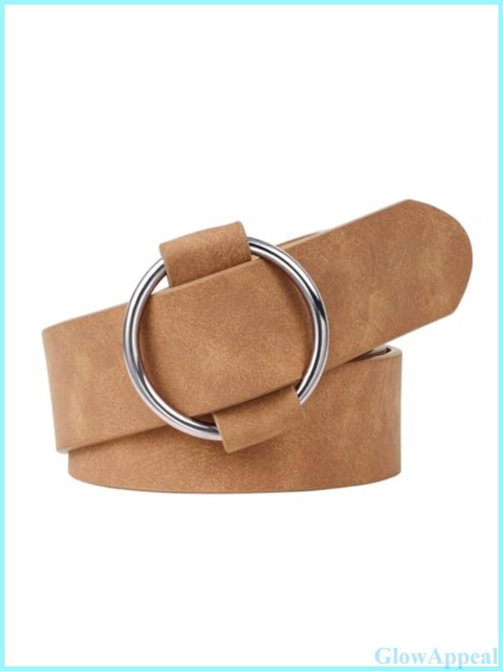 Suede Leather Waist Belt with Silver Buckle for Jeans Pants